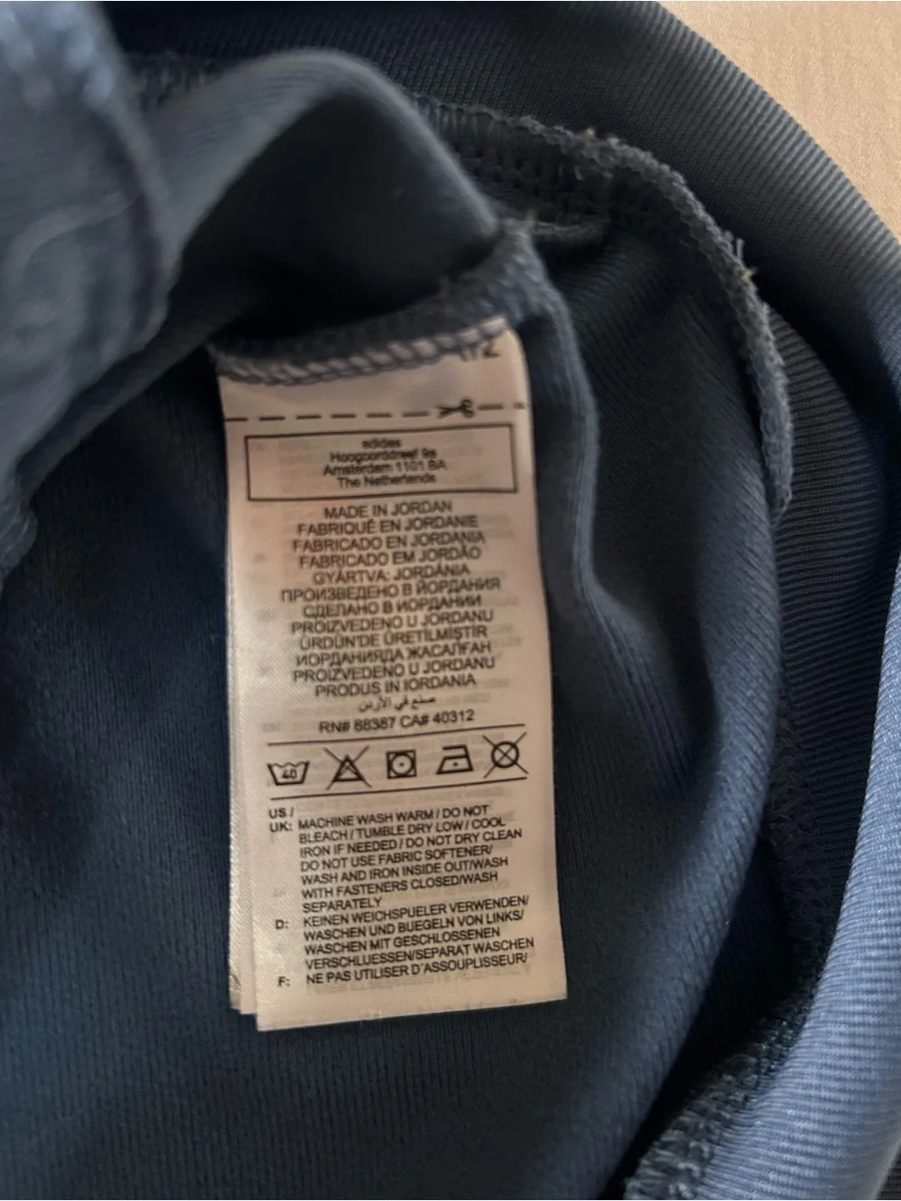adidas Men’s Slate Blue Track Jacket with Orange Trim - Picture 6 of 6